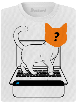 Mačka na klávesnici dámske športové tričko White