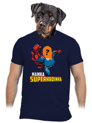 Mamka superhrdinka pánske tričko Navy