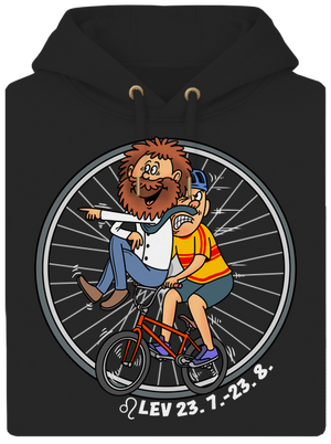 Cyklistický horoskop: Lev unisex mikina premium Dark Black