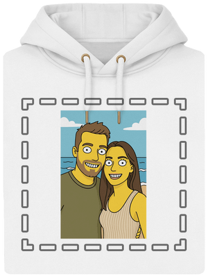 Simpsonovi z vlastnej fotky unisex mikina premium Snowwhite