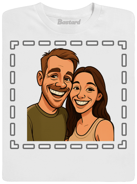 Karikatúra z vlastnej fotky pánske tričko White