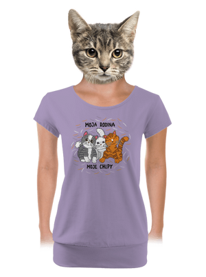Moja rodina dámske tričko s lemom Lavender