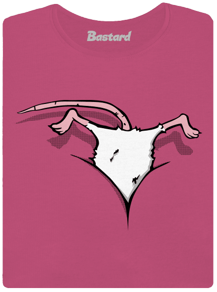 Myš vo výstrihu dámske tričko s lemom Magenta