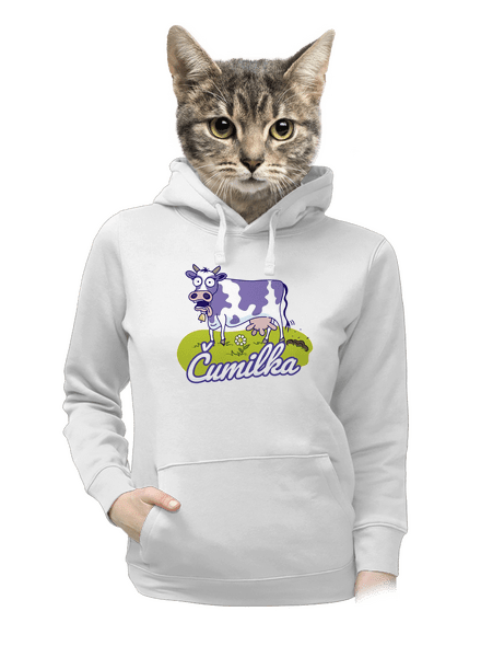 Čumilka dámska mikina klokanka White