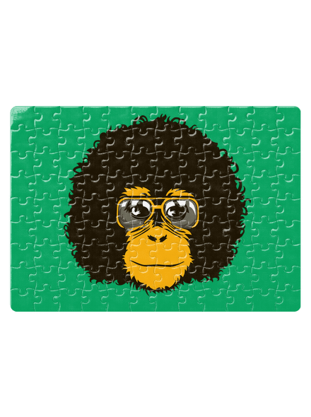 Retro opičiak puzzle White