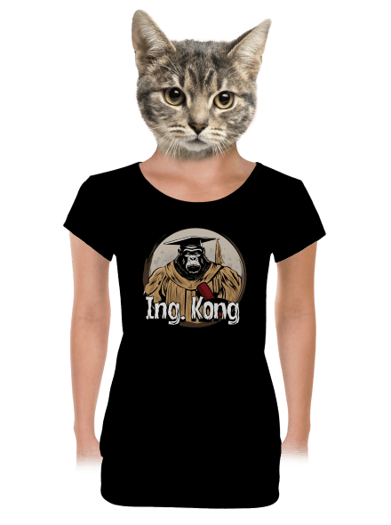 Ing. Kong dámske tričko s lemom Black