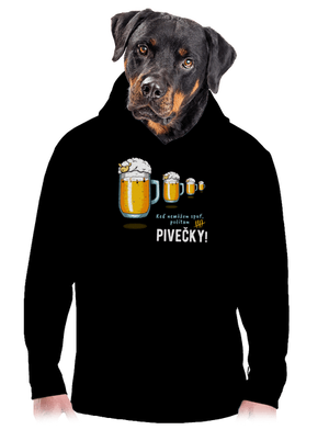 Pivečka pánska mikina klokanka Black