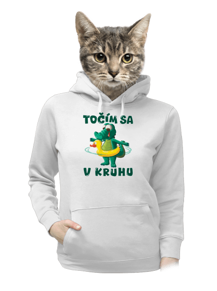 Točím sa v kruhu dámska mikina klokanka White