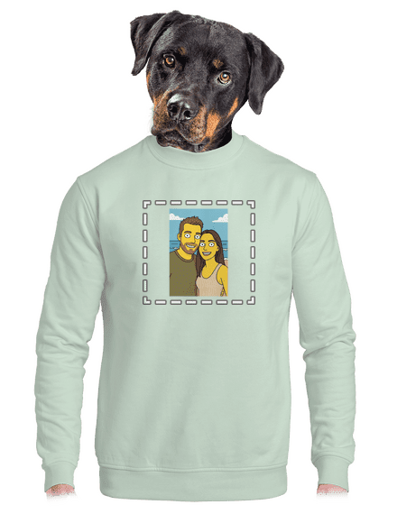 Simpsonovi z vlastnej fotky unisex mikina bez kapucne Blush Mint