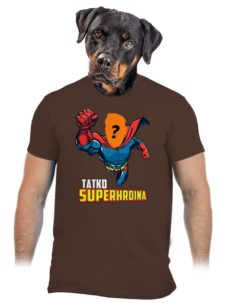 Tatko superhrdina pánske tričko Brown