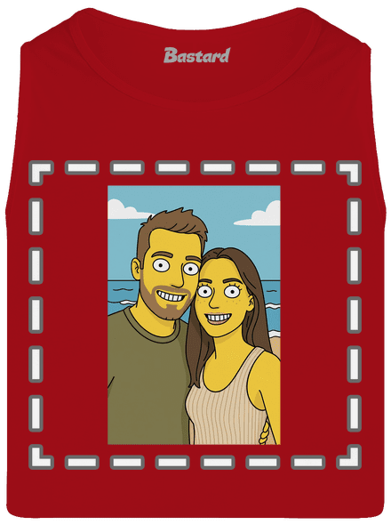 Simpsonovi z vlastnej fotky pánske tielko Red