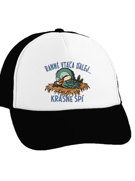 Ranné vtáča spí šiltovka truckerka Black cap