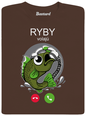 Ryby volají pánske tričko Brown