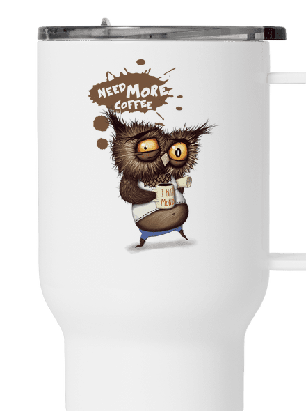 Need more coffee termohrnček White