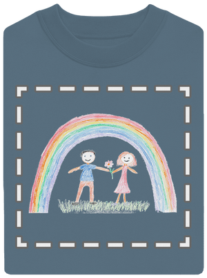 Detské kresby - Nahraj vlastnú unisex mikina bez kapucne Nordic Blue