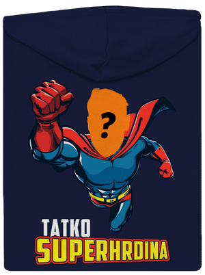 Tatko superhrdina pánska mikina na zips Navy