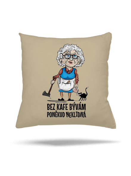 Neklidná bez kafe vankúš Beige