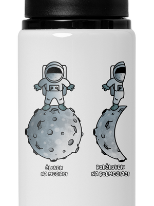 Polčlovek na polmesiaci flaša na vodu White