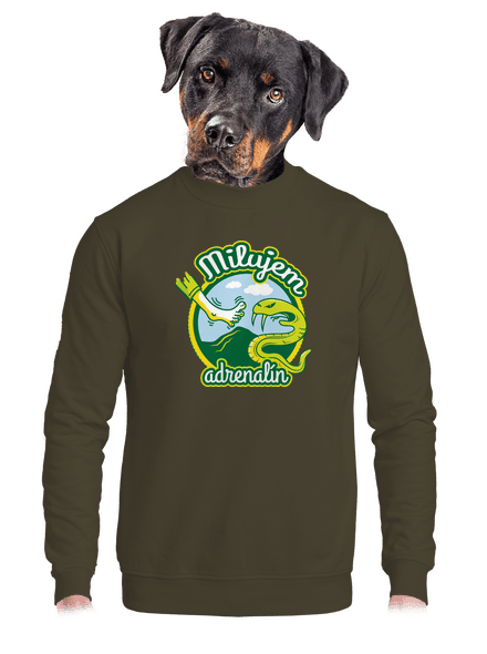 Milujem adrenalín unisex mikina bez kapucne Urban Khaki