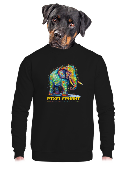 Pixelephant unisex mikina bez kapucne Black