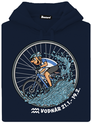 Cyklistický horoskop: Vodnár pánska mikina klokanka Navy