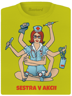 Sestra v akcii dámske športové tričko Neon Yellow