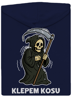 Klepem kosu pánska mikina na zips Navy