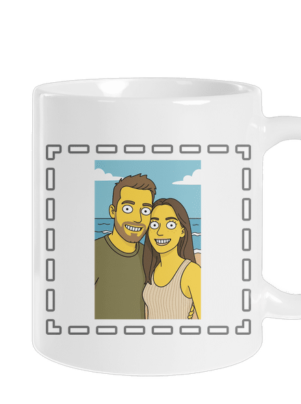 Simpsonovi z vlastnej fotky klasický hrnček White