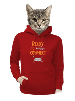 USB pripojenie dámska mikina klokanka Red Mal