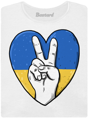 Ukrajina - Mier dámske tričko s lemom White