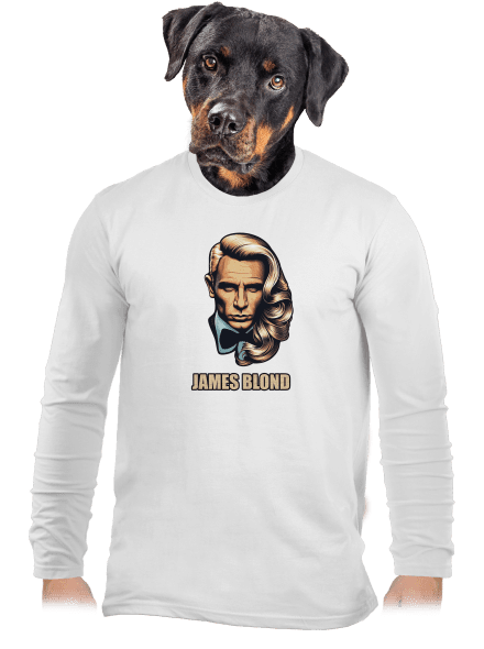 James Blond pánske dlhý rukáv White