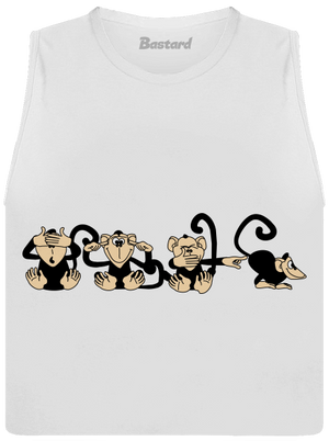 Opica dámske tielko voľné White