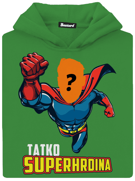 Tatko superhrdina detská mikina klokanka Kelly Green AWD