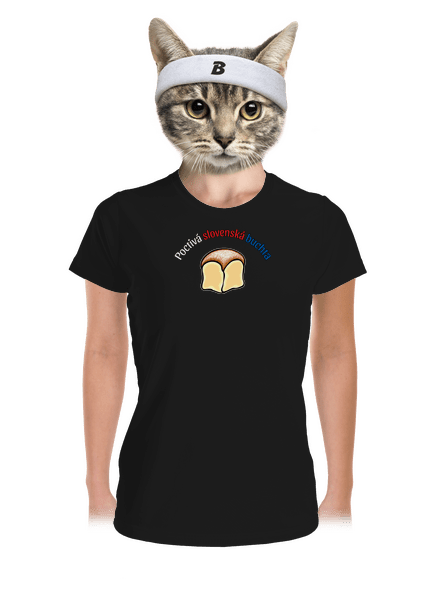 Poctivá buchta a klobása dámske športové tričko Black