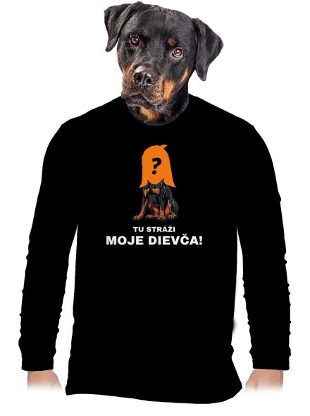 Tu strážim ja pánske dlhý rukáv Black