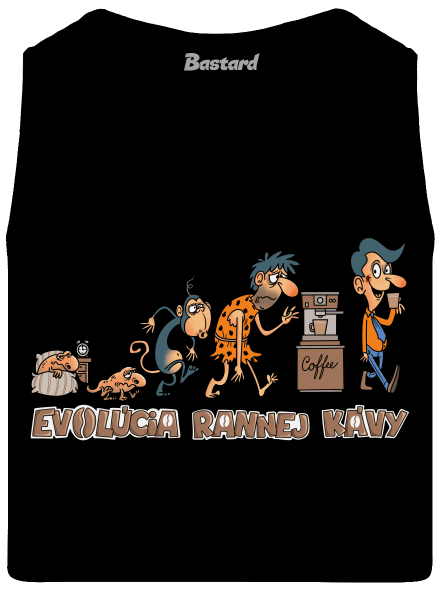 Evolúcia rannej kávy pánske tielko Black