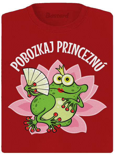 Pobozkaj princeznú a princa dámske športové tričko Red Mal
