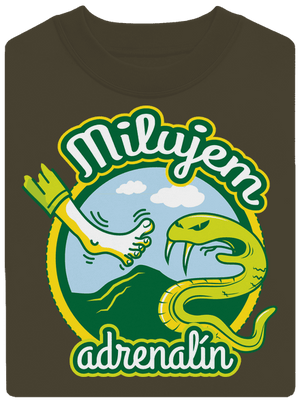 Milujem adrenalín unisex mikina bez kapucne Urban Khaki