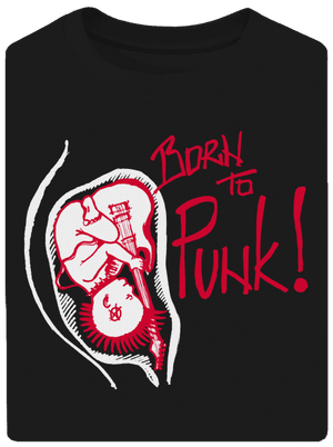 Born to punk unisex tričko oversized Black