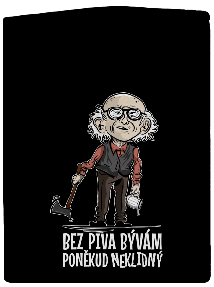 Neklidný bez piva pánska mikina na zips Black