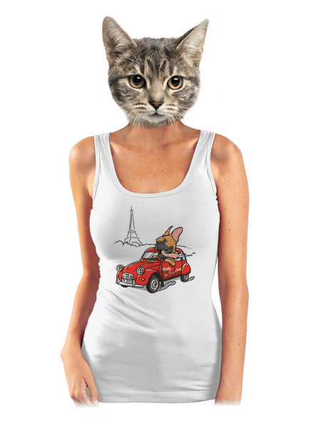 Francúzsky buldoček dámske tielko klasické White