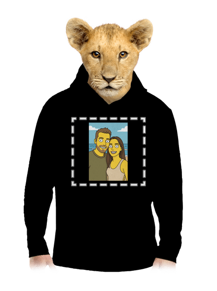 Simpsonovi z vlastnej fotky detská mikina klokanka Black