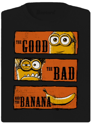 Hodný zlý a banán dámske športové tričko Black