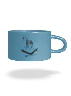 Polárna expedícia hrnček makronka Blue Macaron