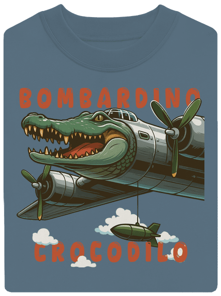 Bombardino Crocodilo – Italian Brainrot unisex mikina bez kapucne Nordic Blue