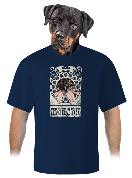 Mucha unisex tričko oversized Midnight Blue
