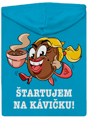 Štartujem na kávičke dámska mikina na zips Blue Atol