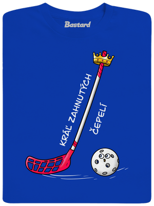 Kráľ zahnutých čepelí - florbal detské tričko Royal Blue