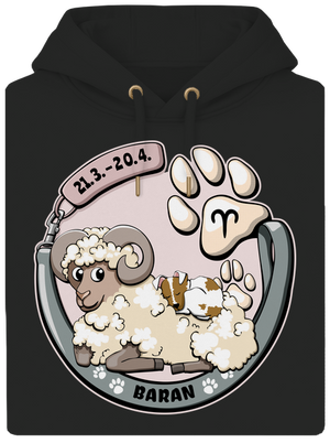 Psí horoskop: Baran unisex mikina premium Dark Black