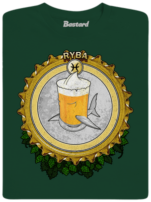 Pivný horoskop: Ryba pánske dlhý rukáv Bottle Green